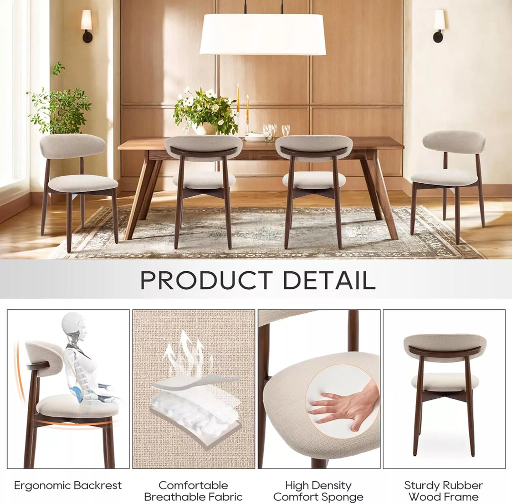 Set of 4 Modern Wooden Dining Chairs - DSARD