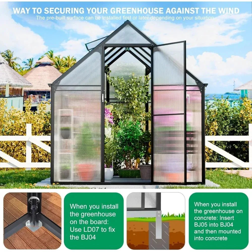 DSARD Heavy-Duty Outdoor Greenhouse with Aluminum Frame and Vent Window - DSARD