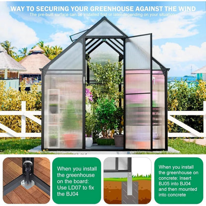 DSARD Heavy-Duty Outdoor Greenhouse with Aluminum Frame and Vent Window