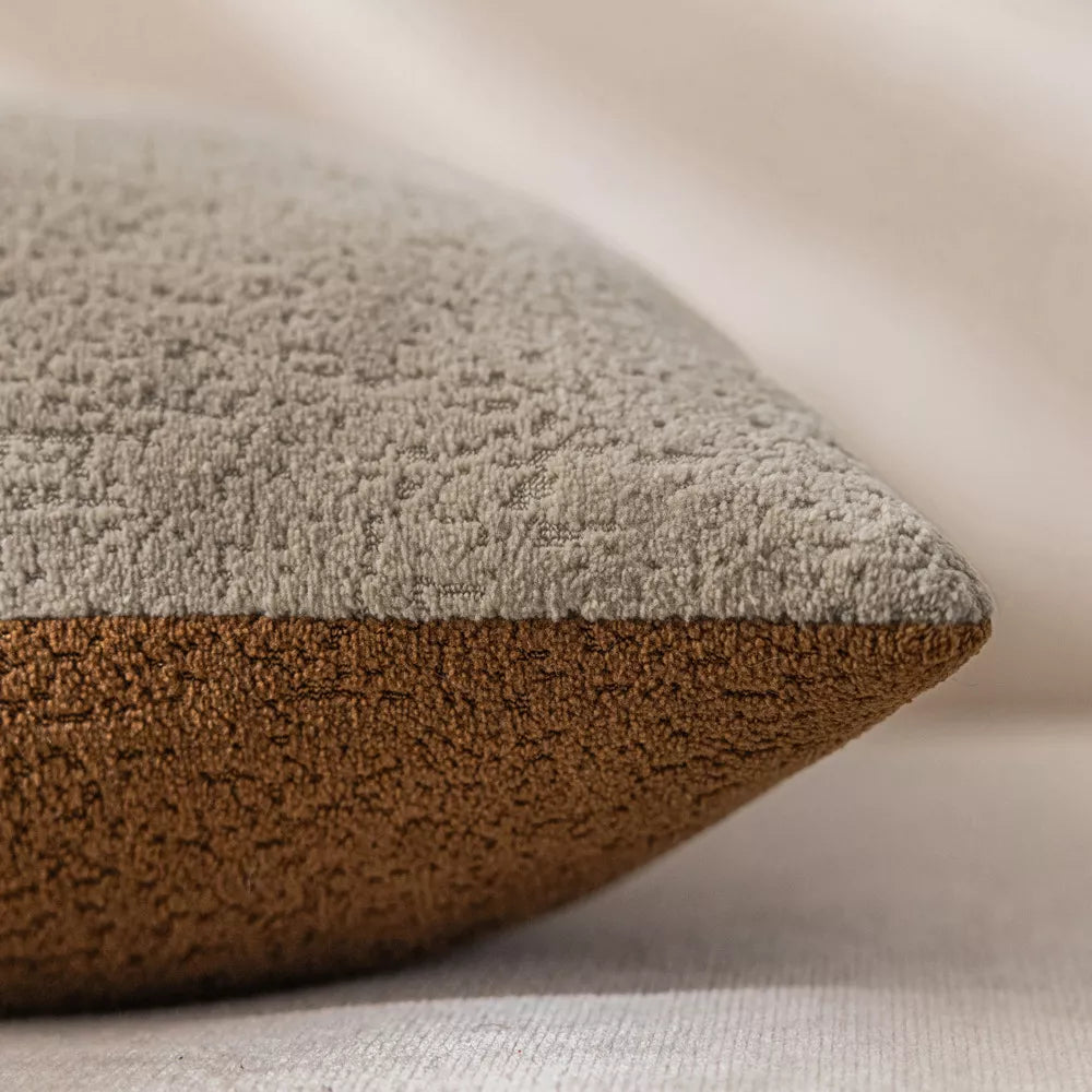 Two-Tone Velvet Pillow Cover 18x18in Reversible Cozy Decorative Cushion