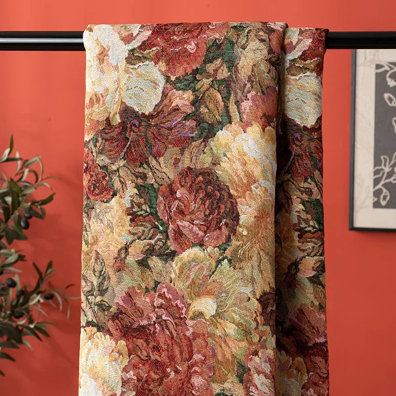 150x100cm Floral Jacquard Polyester-Cotton Fabric – DIY Craft Essential - DSARD