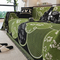 Floral Jacquard Chenille Sofa Cover with Tassels