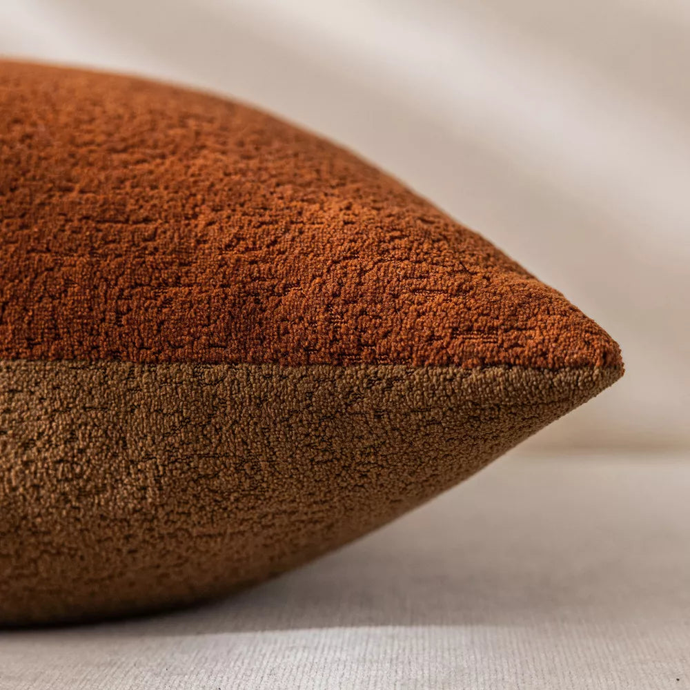 Two-Tone Velvet Pillow Cover 18x18in Reversible Cozy Decorative Cushion