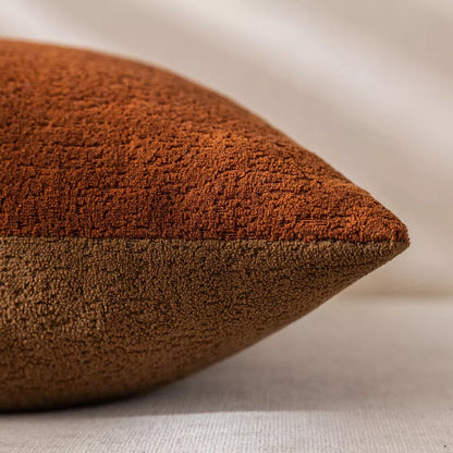 Two-Tone Velvet Pillow Cover 18x18in Reversible Cozy Decorative Cushion