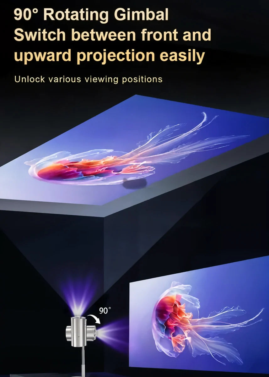 Smart HD Mini Projector with WiFi, Bluetooth & Built-In Speaker