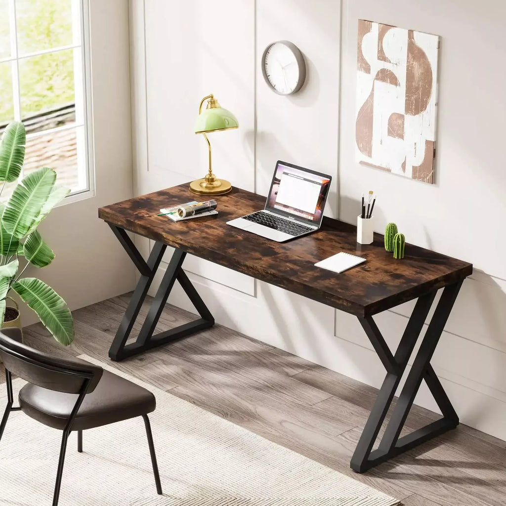55 Inch Heavy Duty Writing Computer Desk with Z-Shaped Metal Legs - DSARD - DSARD