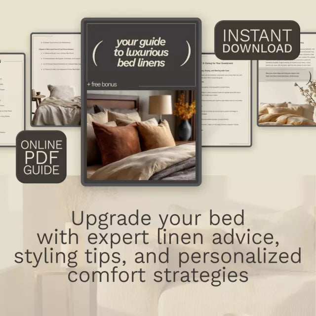 Your Guide to Luxurious Bed Linens | Luxury Bedding Guide PDF | Bed Linen Care, Styling & Thread Count Guide | Sleep Sanctuary Digital Download