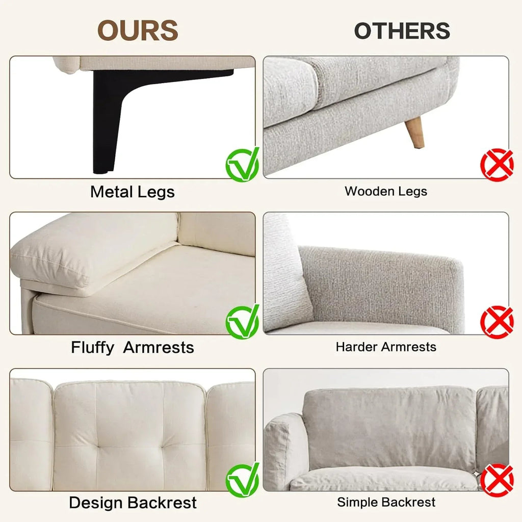 83″ Modern L-Shaped Deep Seat Sofa with Reversible Chaise Lounge - DSARD - DSARD