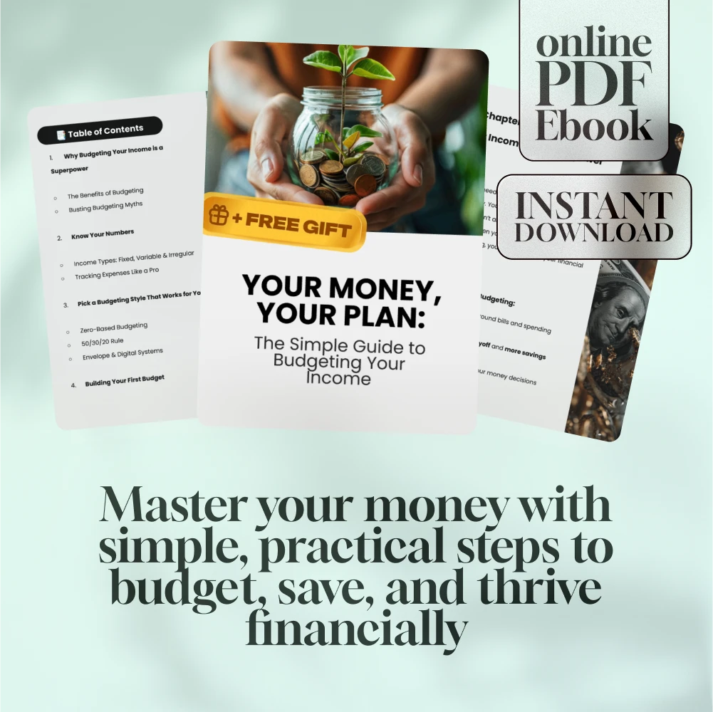 Your Money, Your Plan: The Simple Guide to Budgeting Your Income | How to Budget Your Income eBook | Digital Budgeting Guide PDF Download