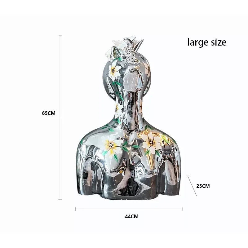 Creative Abstract Goddess Electroplated Painted Portrait Resin Sculpture for Home Decor - DSARD