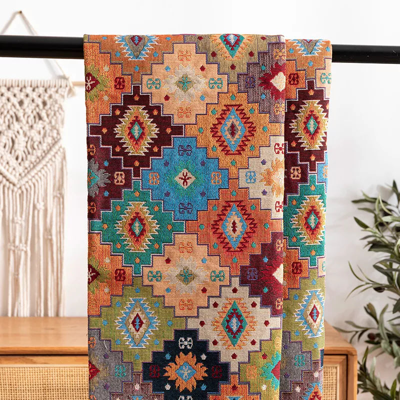 Bohemian Style Jacquard Fabric – Versatile DIY Craft Material