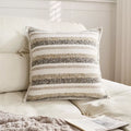 Three-Dimensional Striped Jacquard Decorative Pillow Cover 18×18 Inch