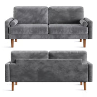 70″ Modern Velvet Love Seat Sofa – 2-Seater Tufted Couch with Pillows - DSARD