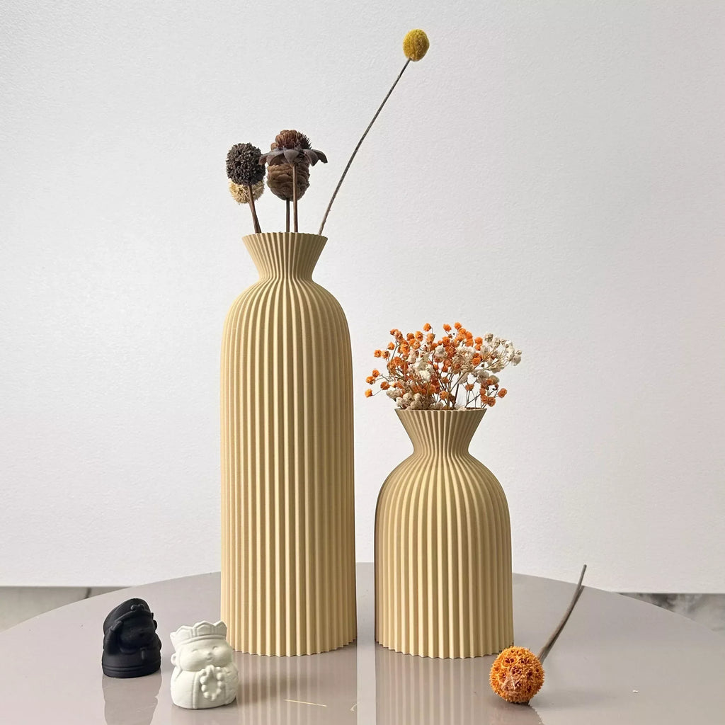 2-Piece Wavy Pattern Dried Flower Vase Set