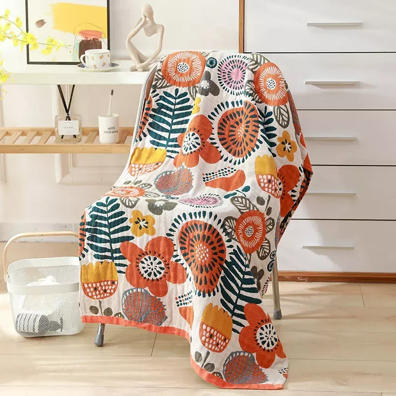 Bohemian Floral Cotton Beach Bath Towel - DSARD