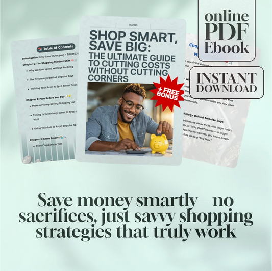 Shop Smart, Save Big: The Ultimate Guide to Cutting Costs Without Cutting Corners | How to Save Money Shopping | Budget eBook | Digital Download