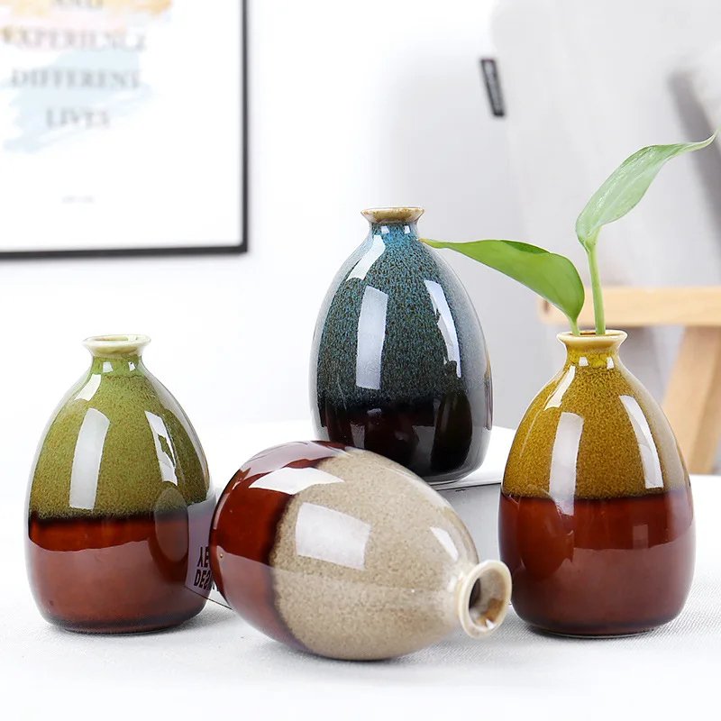Nordic Handmade Ceramic Desktop Vase for Hydroponics & Dried Flowers