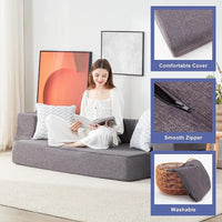 Luxurious Convertible Floor Sofa Bed with Storage - DSARD