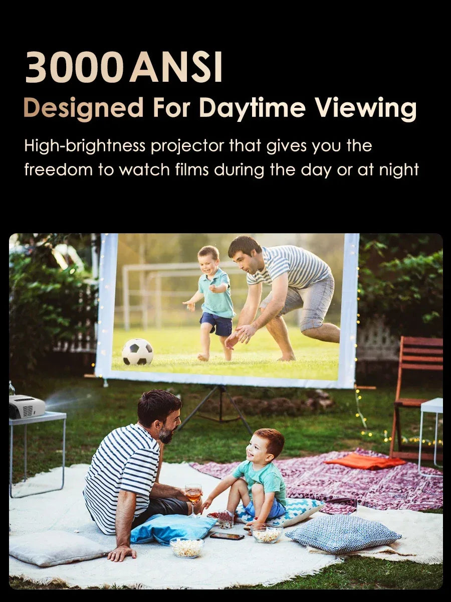 4K Android Smart TV Projector with Auto Focus, Karaoke & Daylight Brightness - DSARD