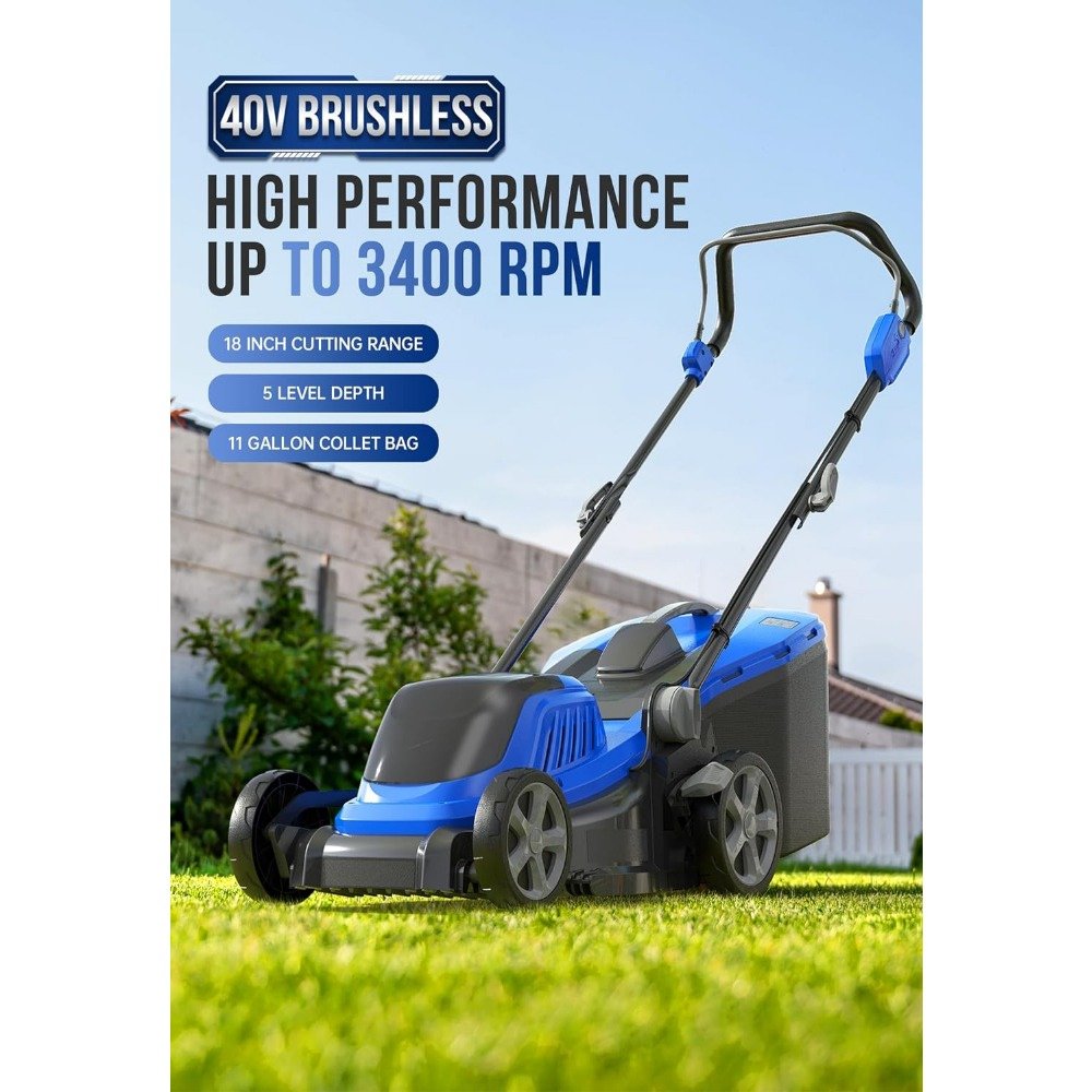 DSARD Lawn Mower 40V Brushless Cordless Electric with 5 Cutting Height Adjustments