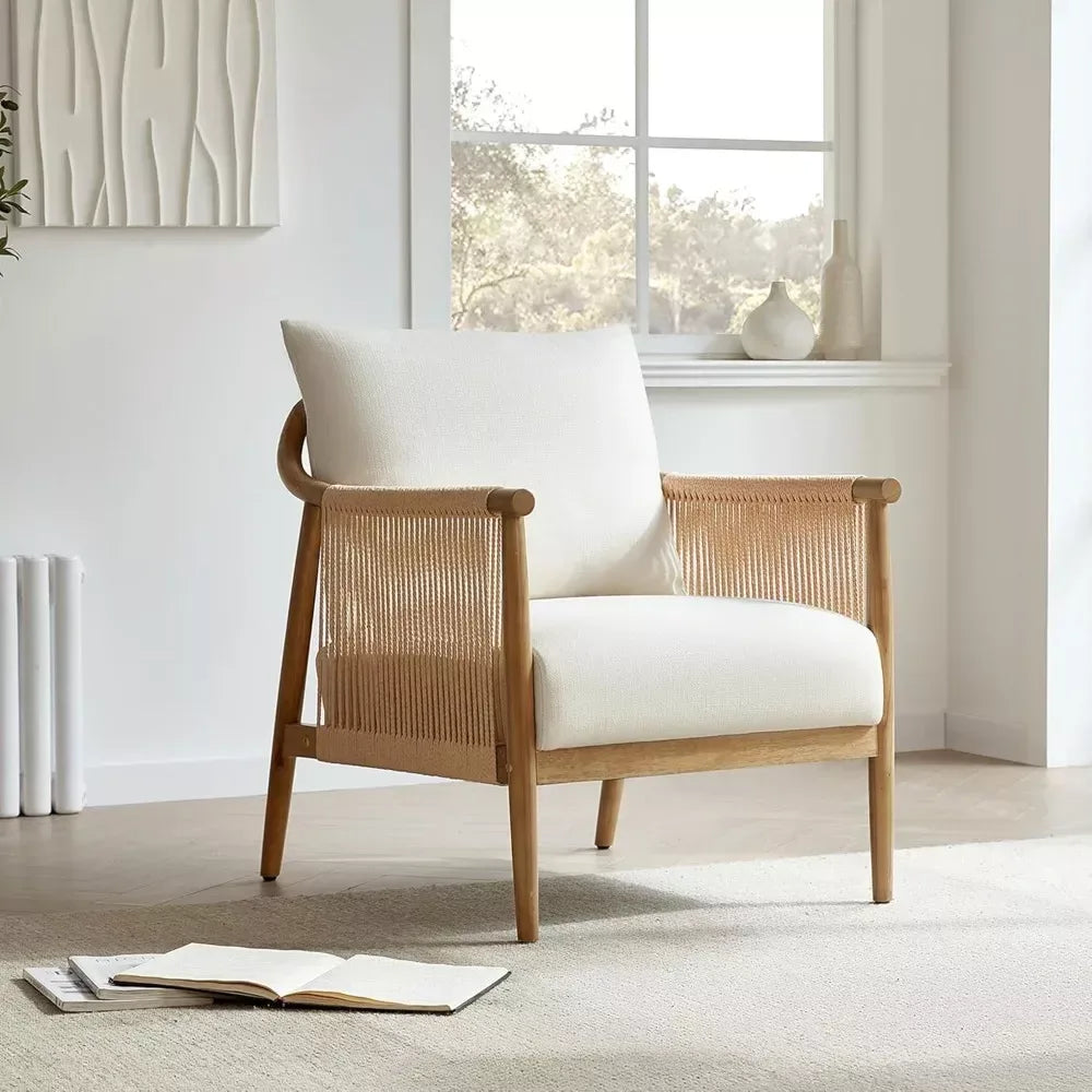 Braid Armchair – Modern Accent Chair with Natural Boho Charm for Living Room - DSARD - DSARD