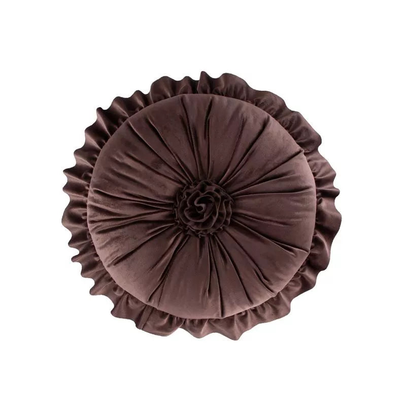 Lotus Leaf Lace Round Pillow