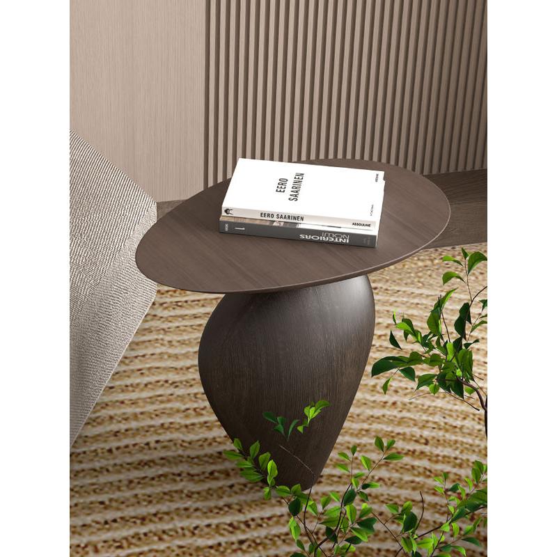 Nordic Cobblestone Side Table – Organic Stone-Look Accent