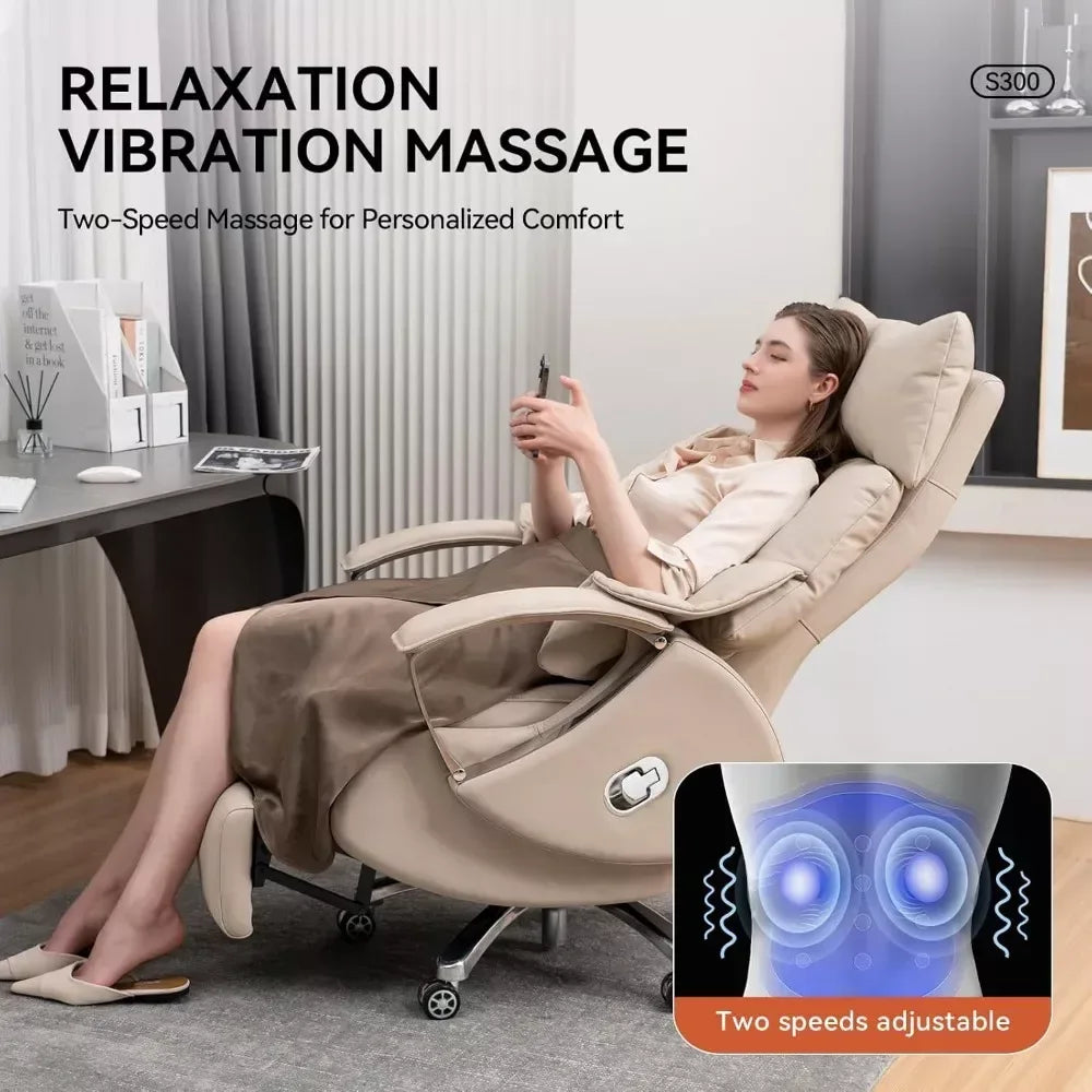 Ergonomic Leather Office Chair with Footrest, Massage & Electric Recline - DSARD - DSARD