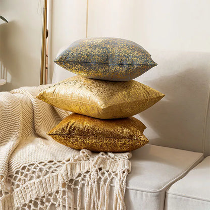 Luxury Golden Velvet Cushion Cover 18x18in Decorative Throw Pillow Case