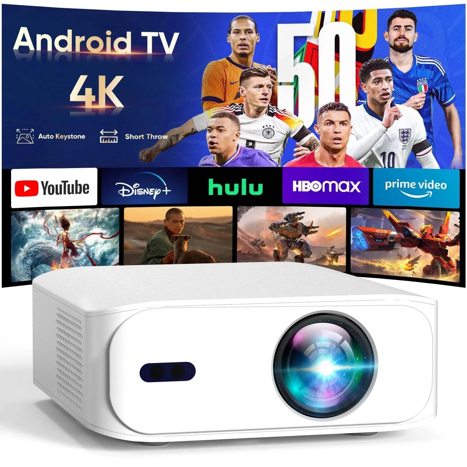4K Android Mini Home Theater Projector with Bluetooth - DSARD