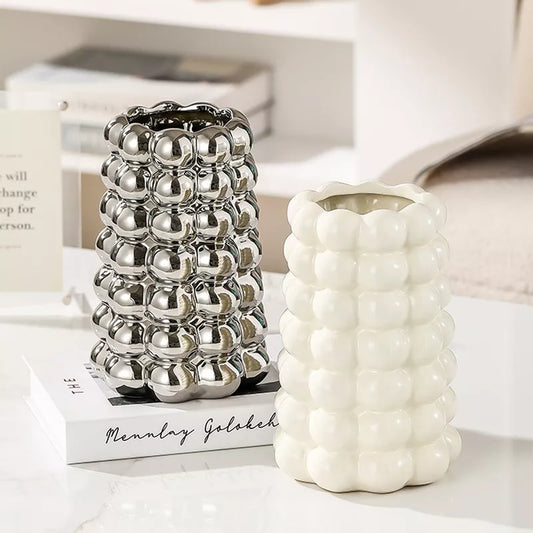 Modern Nordic Electroplated Ceramic Vase – Luxury Home Flower Décor