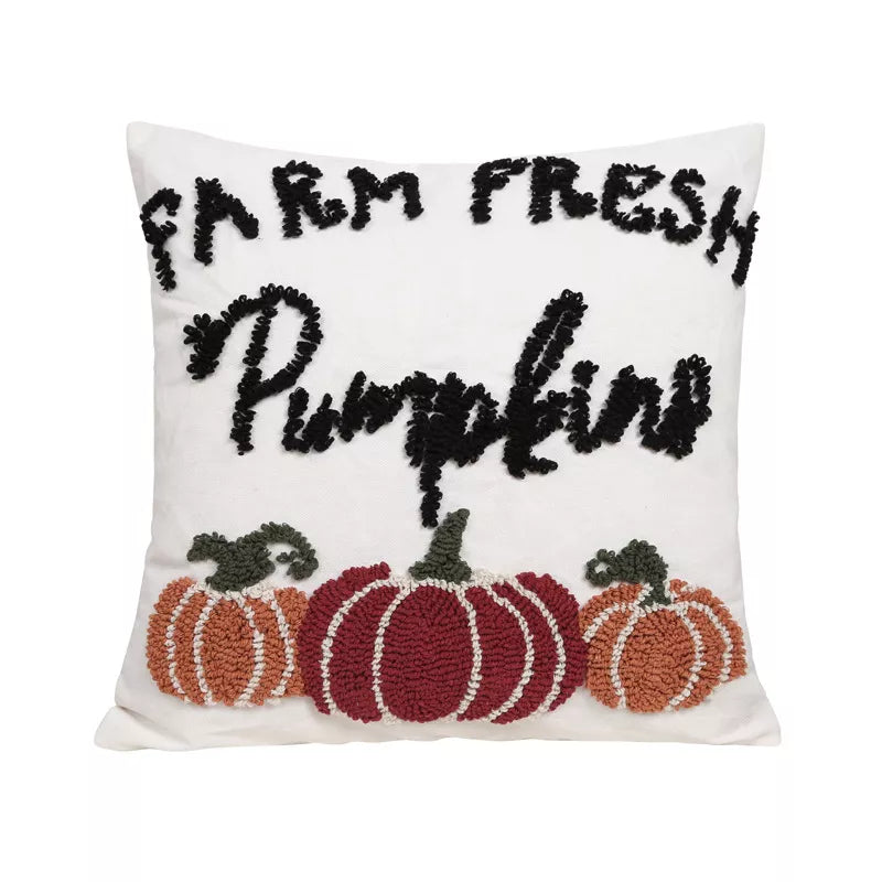 Happy Fall Pumpkin Tufted Pillowcase – Cozy Autumn Decor