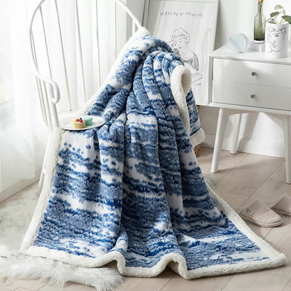 Cotton Velvet Blanket with Double-Sided Lambskin – Soft, Warm & Multifunctional