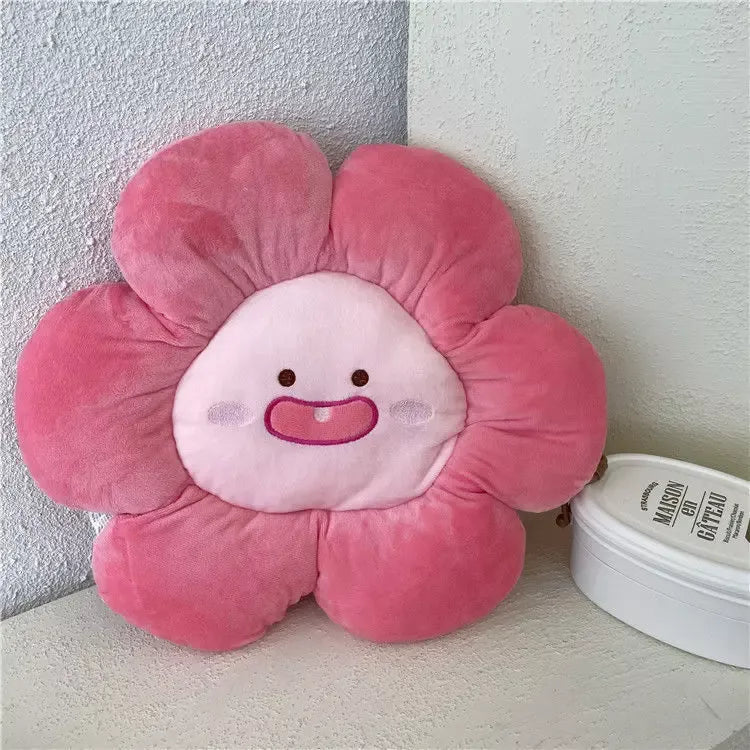 Soft Pink Flower Throw Pillow