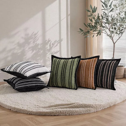 Soft Chenille Striped Pillowcase – Stylish Home Accessory