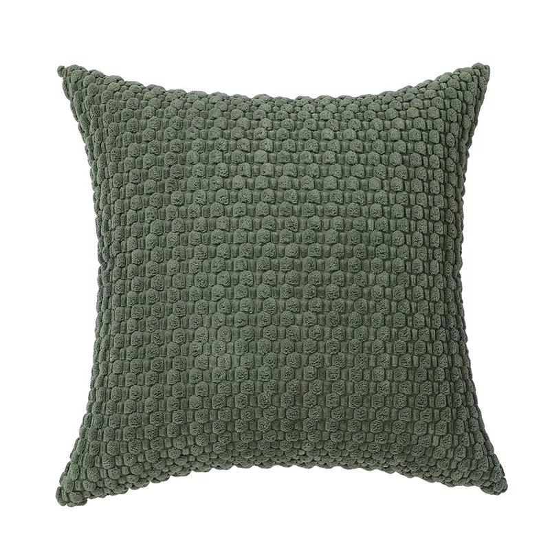 Modern Velvet Pillowcase with 3D Bubble Plush Wrap – Solid Color Cushion Cover