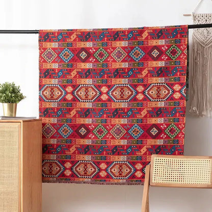 Boho Jacquard Fabric Cloth – Ethnic Style Curtain, Tablecloth & Sofa Cover (59x39in)