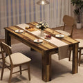 63″ Rustic Brown Farmhouse Dining Table for 4 to 6 – Wood Kitchen Table - DSARD - DSARD