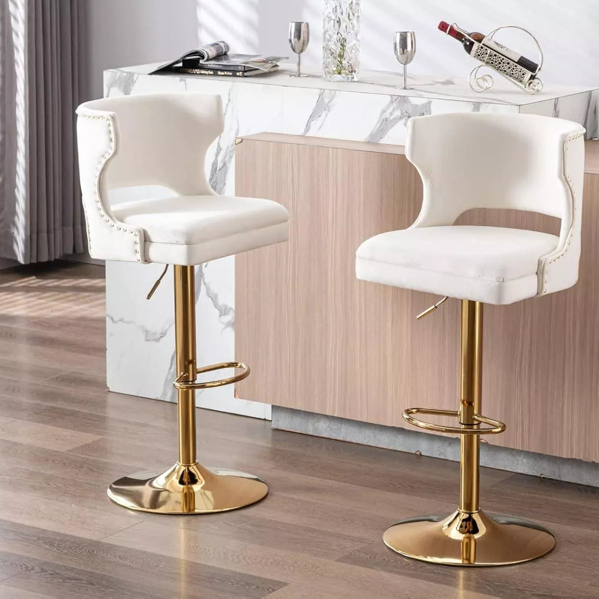 Modern Adjustable Swivel Bar Stools Set of 4 - DSARD