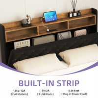 Queen Floating Bed Frame with LED Lights, Crystal-Tufted Headboard, and USB Charging Ports - DSARD