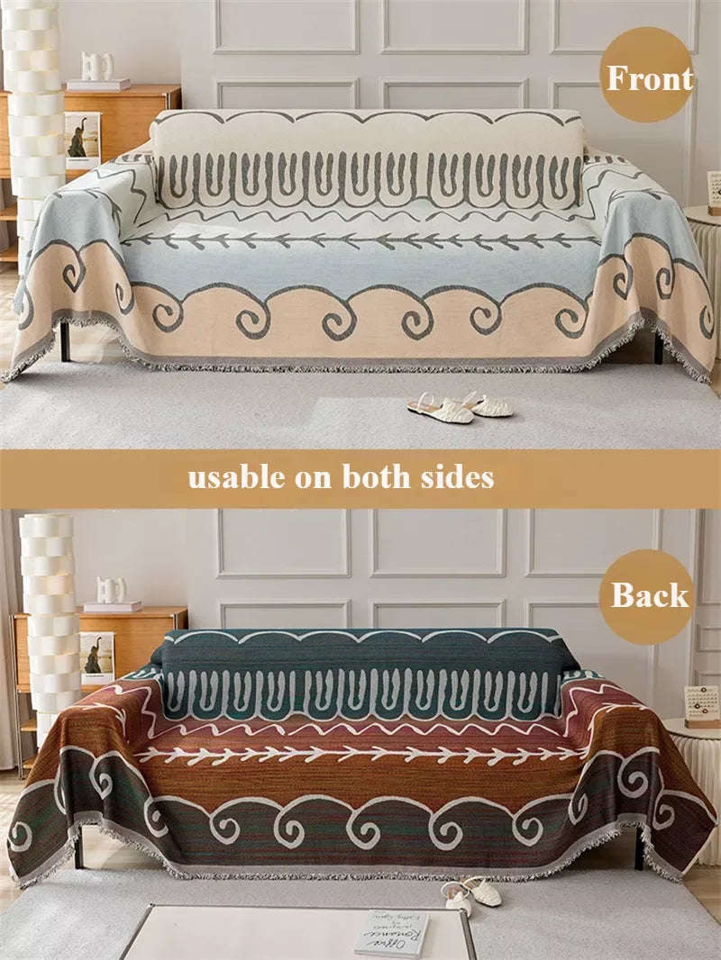 Double-Sided Chenille Floral Sofa Blanket – Breathable, Soft & Versatile Throw - DSARD