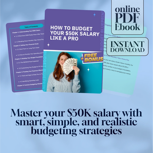 How to Budget Your $50K Salary Like a Pro | Personal Finance eBook | Digital Download Guide to Budgeting a 50K Salary