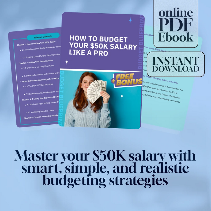 How to Budget Your $50K Salary Like a Pro | Personal Finance eBook | Digital Download Guide to Budgeting a 50K Salary