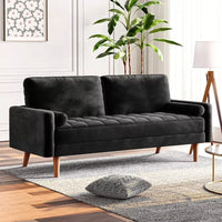 59 Inches Velvet Love Seat Sofa with Pillows - DSARD - DSARD