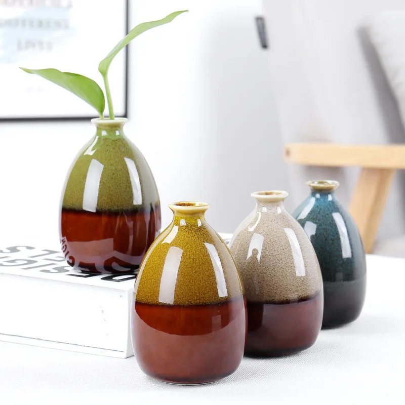 Nordic Handmade Ceramic Desktop Vase for Hydroponics & Dried Flowers