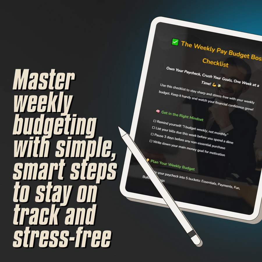 The Weekly Pay Budget Boss Checklist | How to Budget on Weekly Pay | Digital Budgeting Planner for Weekly Income