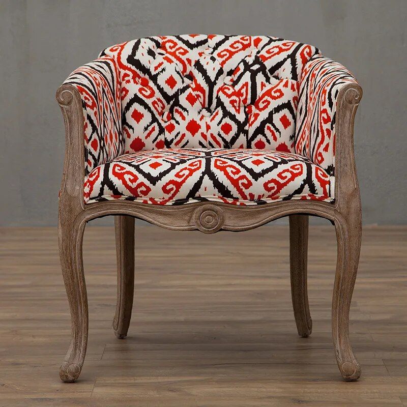 Solid Wood Antique-Inspired Leisure Chair with Handrails – Perfect for Dining & Study - DSARD