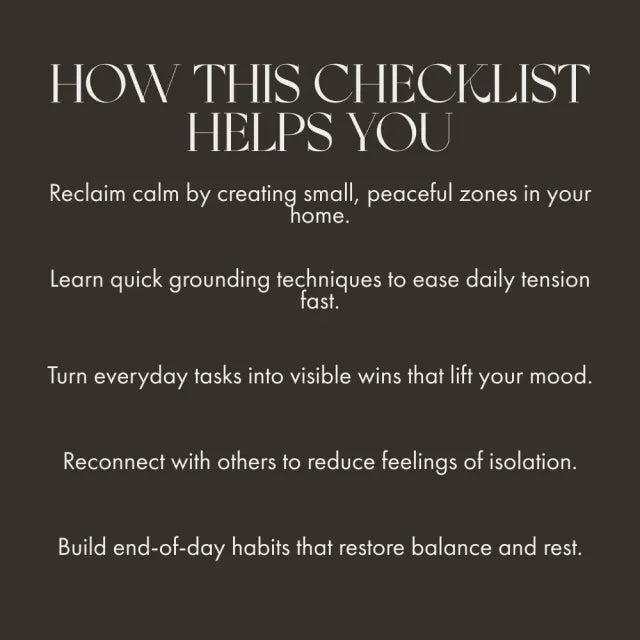 When Home Feels Heavy | Calm Your Space & Mind Checklist | Digital Download for Stress Relief, Self-Care & Peaceful Living | What to Do When Home Feels Stressful