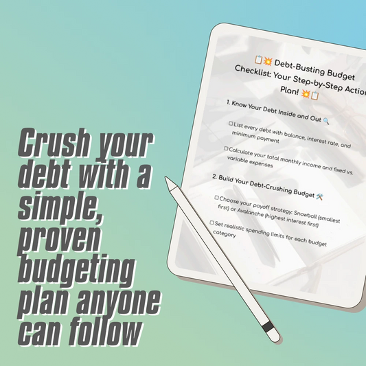 Debt-Busting Budget Checklist: Your Step-by-Step Action Plan | How to Create a Budget to Pay Off Debt | Printable Financial Planner | Digital Download