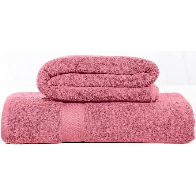 Bath Sheet Towels 100% cotton, 600 GSM Bathroom Towels, Soft and Absorbent Bath Sheets - Set of 2 (35 x 70 Navy, Rose Pink, Teel) by DSARD - DSARD